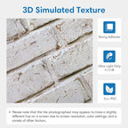 COMSTICKC 3D Faux Brick Wall Panels Peel and Stick, Small Size Self Adhesive - Image 5