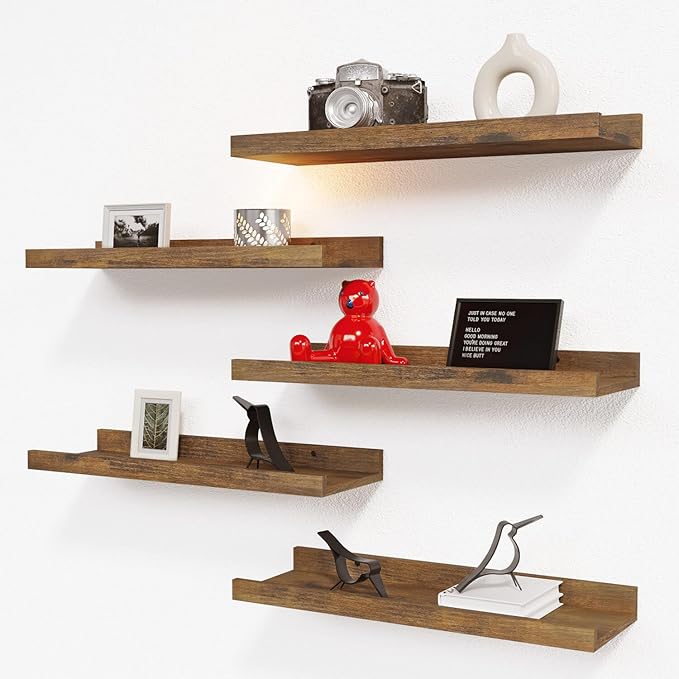 RICHER HOUSE 5 Set Floating Shelves by RicherHouse