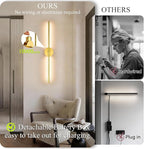 Battery Operated Wall Sconce Set of Two: Gold Wireless Rechargeable Wall Light - Image 4