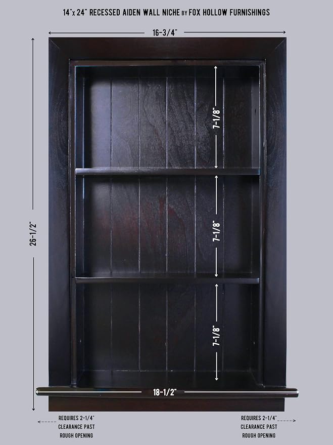 14x24 Aiden Recessed Wall Niche Medicine Cabinet Replacement, in The Wall - Image 2