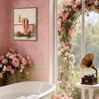 Funny Girl Bathroom Wall Art Pink Cute Girly Bathtub Wall Decor Picture - Image 2