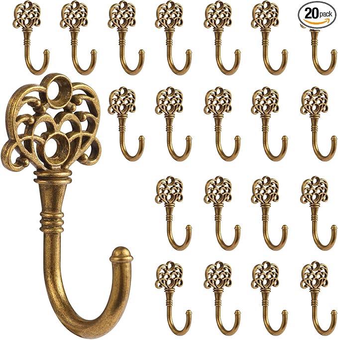 20 PCS Vintage Metal Wall Hooks, Bohemian Decorative Hook by XHIPY
