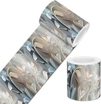 IVN Wallpaper Border Peel and Stick Wall Accent PVC Embossed Silver Floral by IVN