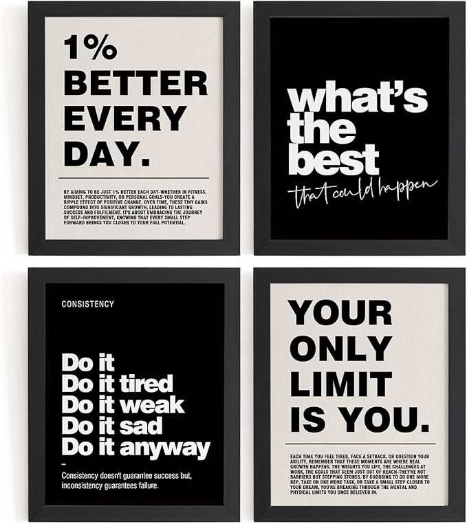 DSHFG Motivational Inspirational Office Wall Art Decor Prints Set of 4 by Unknown