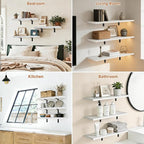 Easy Install Floating Shelves, 15.7 Inch Wall Mounted Wood Shelf, Hanging Shelf - Image 5