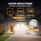 LUTEC 72W 7500LM LED Security Lights Motion Sensor Light Outdoor, 5000K Daylight - Image 2
