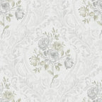 Ismoon Floral Peel and Stick Wallpaper Vintage White and Grey Contact Paper by Ismoon