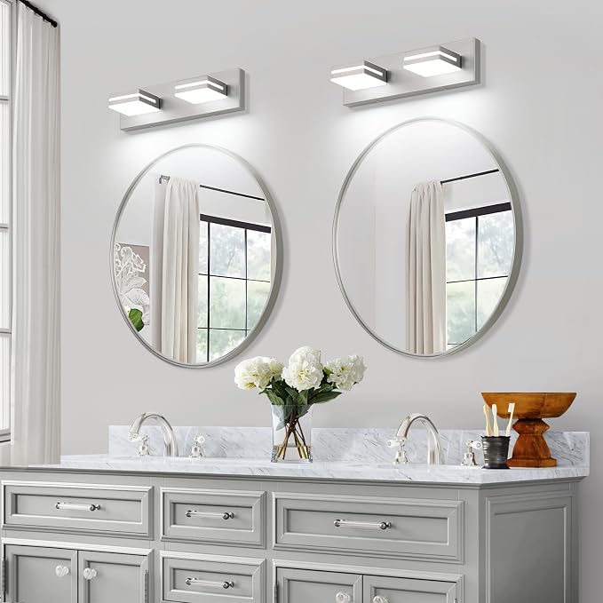 SineRise LED Modern Bathroom Vanity Light Fixtures, Brushed Nickel Modern - Image 7