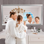 Amorho 72 X36 Inch Bathroom Mirror Silver, Thick Metal Framed Wall Mirrors - Image 6