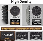 36 Pack Self-Adhesive Acoustic Foam Panels, Fire Resistant Soundproof Wall - Image 3