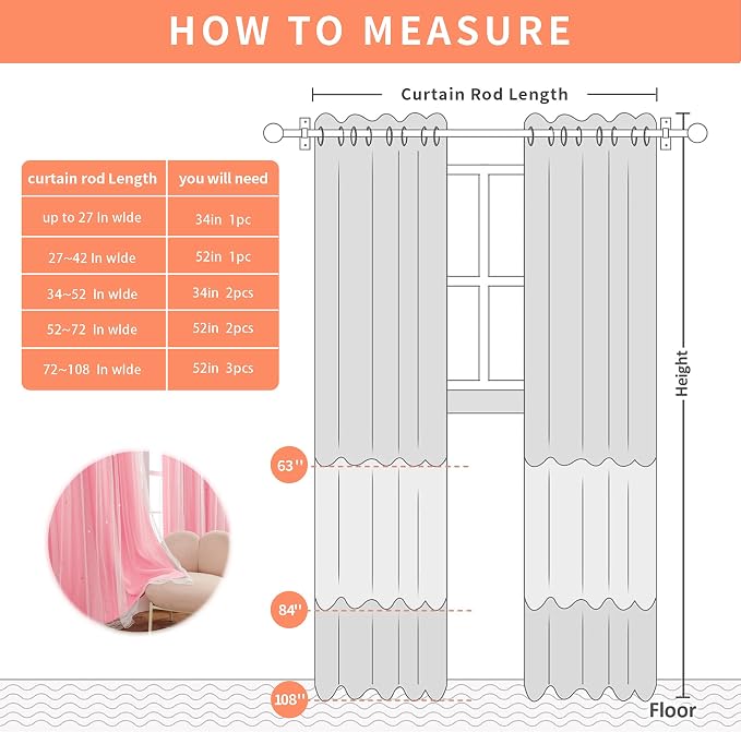 XiDi Curtains for Bedroom Decor Pink34/96/1 US - Image 3