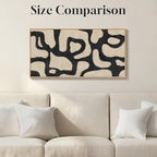 Framed Abstract Neutral Horizontal Wall Art Bedroom, Large Abstract Canvas - Image 6