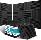 50 Pack Sound Proof Foam Panels by Knightsacoustic