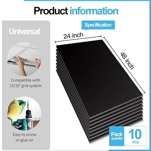 Art3d 10-Pack Smooth Drop Ceiling Tile 2ft x 4ft - Image 5