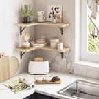 YGEOMER Corner Floating Shelves, Wall Mounted Corner Shelf - Image 5
