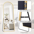 Rowjut Floor Mirror Arched Full Length Mirrors, Mirror Full Length Standing - Image 7