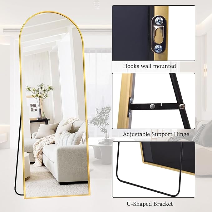 Rowjut Floor Mirror Arched Full Length Mirrors, Mirror Full Length Standing - Image 7