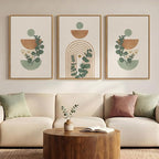 Large Framed Abstract Boho Wall Art by MXART