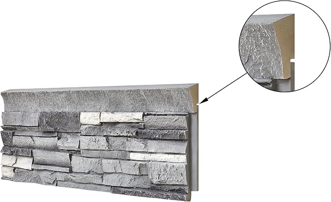 Faux Stone Wall Ledger Artisan Hand Painted Decorative Wall Trim - Image 5