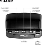 Sharp Digital Alarm Clock with Keyboard Style Controls, Battery Back-up - Image 4