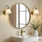 WallBeyond Round Wood Mirror 24 inch Circle Wall Mirror - Image 2