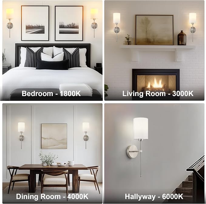 Battery Operated Wall Sconces Set of Two, Wireless Rechargeable Wall Light - Image 8