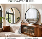 Round Wall Mirror 24 Inch Black Vanity Mirror - Image 4
