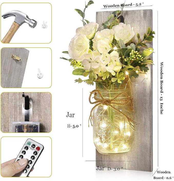 Wall Decor Mason Jar Sconces - Image 4