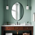 Frameless Oval Mirror, Bathroom Mirror - Image 2