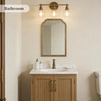 WallBeyond Wood Frame Wall Mirror Rounded Corner Arch Rectangle Mirror - Image 2
