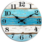CHYLIN Wall Clock, Beach Themed Blue Wall Clocks Battery Operated Silent by CHYLIN