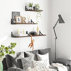 YGEOMER Floating Shelves for Wall, Different Sizes Walnut Wall Shelves for - Image 6