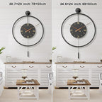 34.6×24 Inch Large Modern Decorative Oversized Pendulum Wall Clocks - Image 3
