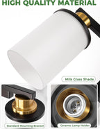 DORESshop Black and Gold Vanity Light, 3-Light Bathroom Light Fixture Over - Image 7