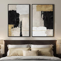 Framed Black White and Gold Abstract Wall Art by MXART