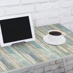 practicalWs 17.71''x 393.7''Blue Distressed Wood Wallpaper Self-Adhesive Peel by practicalWs