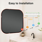 Bathroom Mirror for Wall, HD Reflection Shatterproof Square Mirror for Living - Image 8