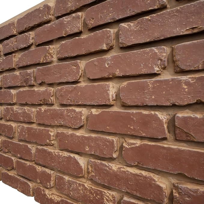 EverStone Aged Brick Faux Brick Panel, 46 7/8"W x 27"H x 1 1/4"D, Cabernet Color - Image 7