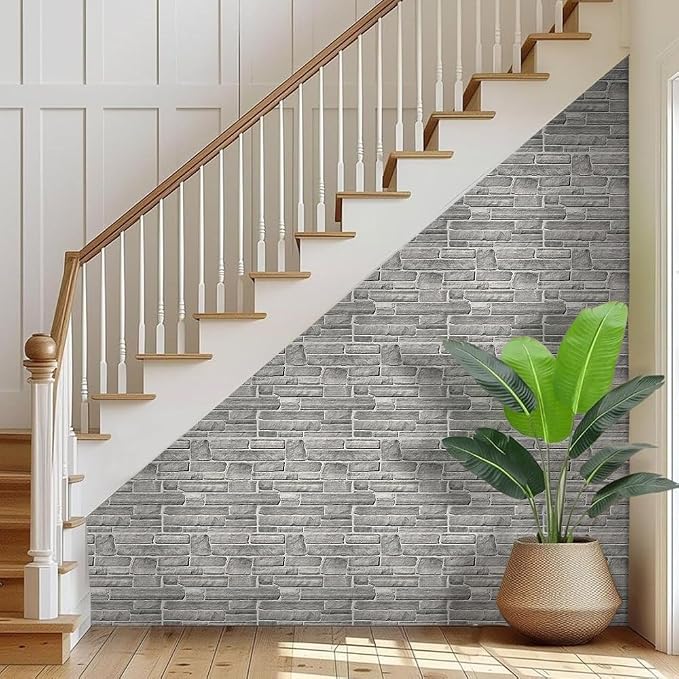 COMSTICKC Peel and Stick Faux Stone Wall Sticker Wall Panels, Not Real Stone - Image 6