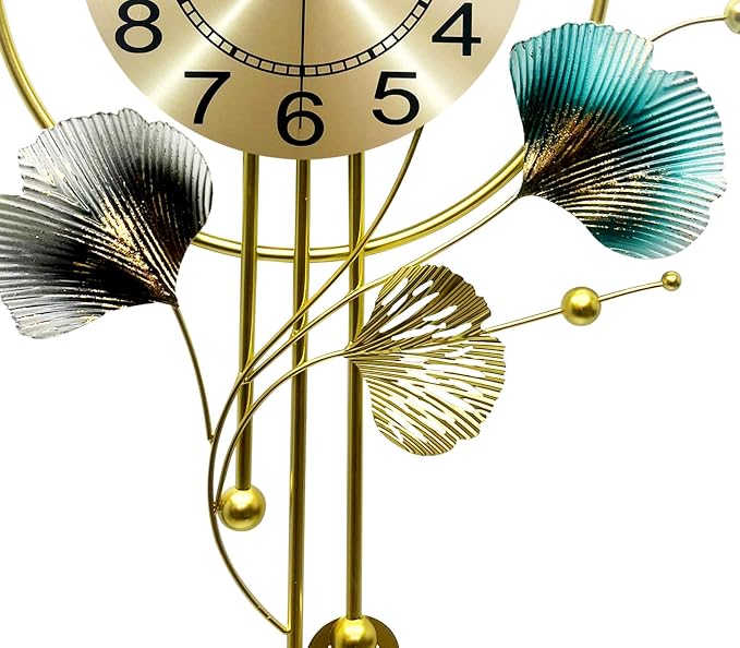 Wall Clocks for Living Room Decor, Unique 3D Metal Iron Ginkgo Leaf Wall Art - Image 6