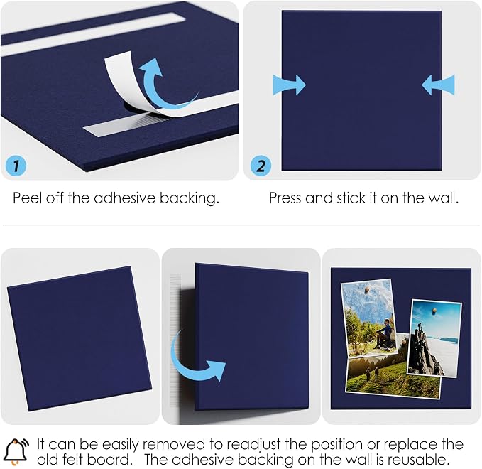 MaxGear Large Cork Board for Wall 48" x 36" Dark Blue Bulletin Board, 12 Pack - Image 4