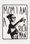 Liyark Mom I Am A Rich Man Aesthetic Retro Music Goblet Poster Feminist canvas by Liyark
