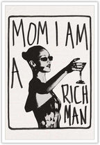 Liyark Mom I Am A Rich Man Aesthetic Retro Music Goblet Poster Feminist canvas by Liyark