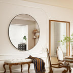 BEAUTYPEAK 42 Inch Round Mirror, Metal Frame Circle Mirror, Wall Mounted - Image 3