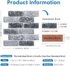 COMSTICKC 3D Faux Gray Brick Wall Panel Peel and Stick, Designed - Image 4