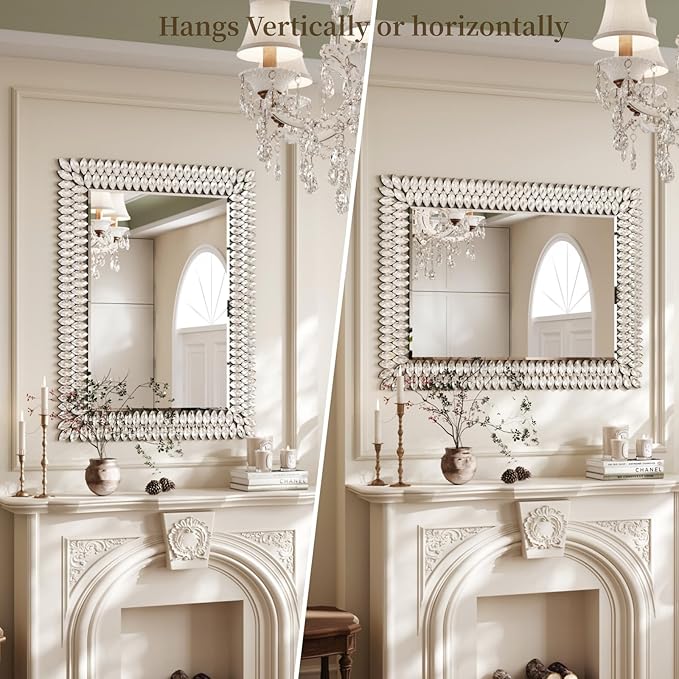 Kelly Miller 30"x40" Jeweled Bathroom Wall Mirror, Large Rectangle Decorative - Image 8