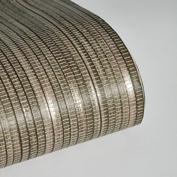 Tempaper Metallic Bronze Faux Grasscloth Removable Peel and Stick Wallpaper - Image 8
