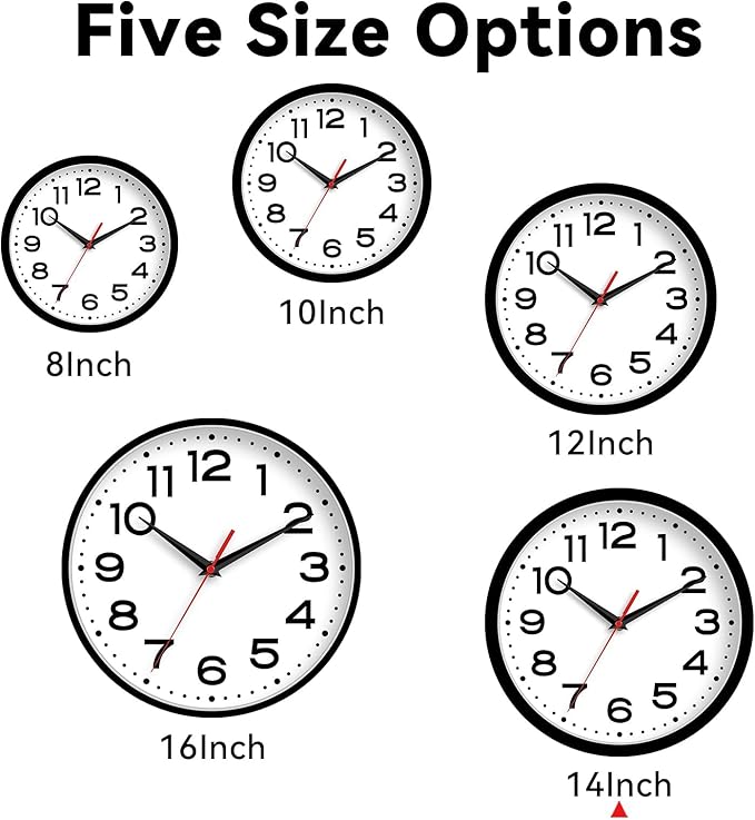 Roymnie Wall Clock Silent Non-Ticking Modern Clock Battery Operated 14 Inch - Image 6