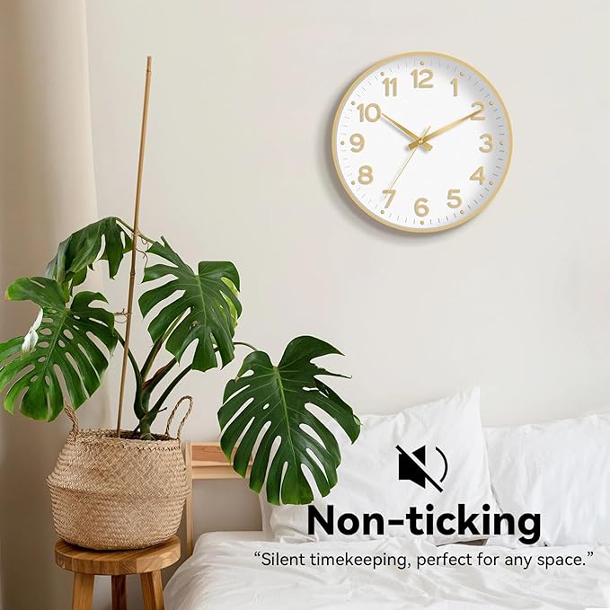 Roymnie Wall Clock 12 Inch Silent Wall Clocks Battery Operated-Modern Non - Image 4
