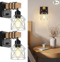 FadimiKoo Wall Sconces Set of Two, Bedside Wood Wall Lamps by FadimiKoo